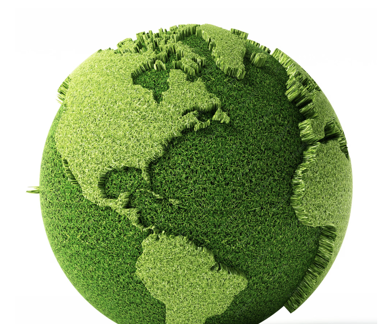 Green globe representing global impact